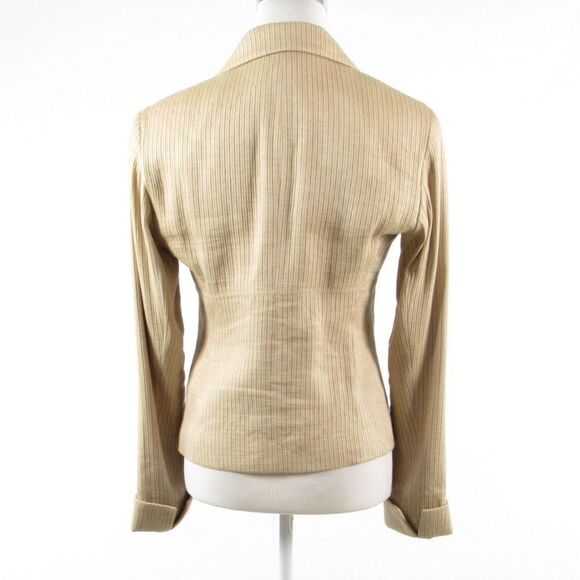 Lafayette 148 beige linen blend jacket 2 - Picture 7 of 8